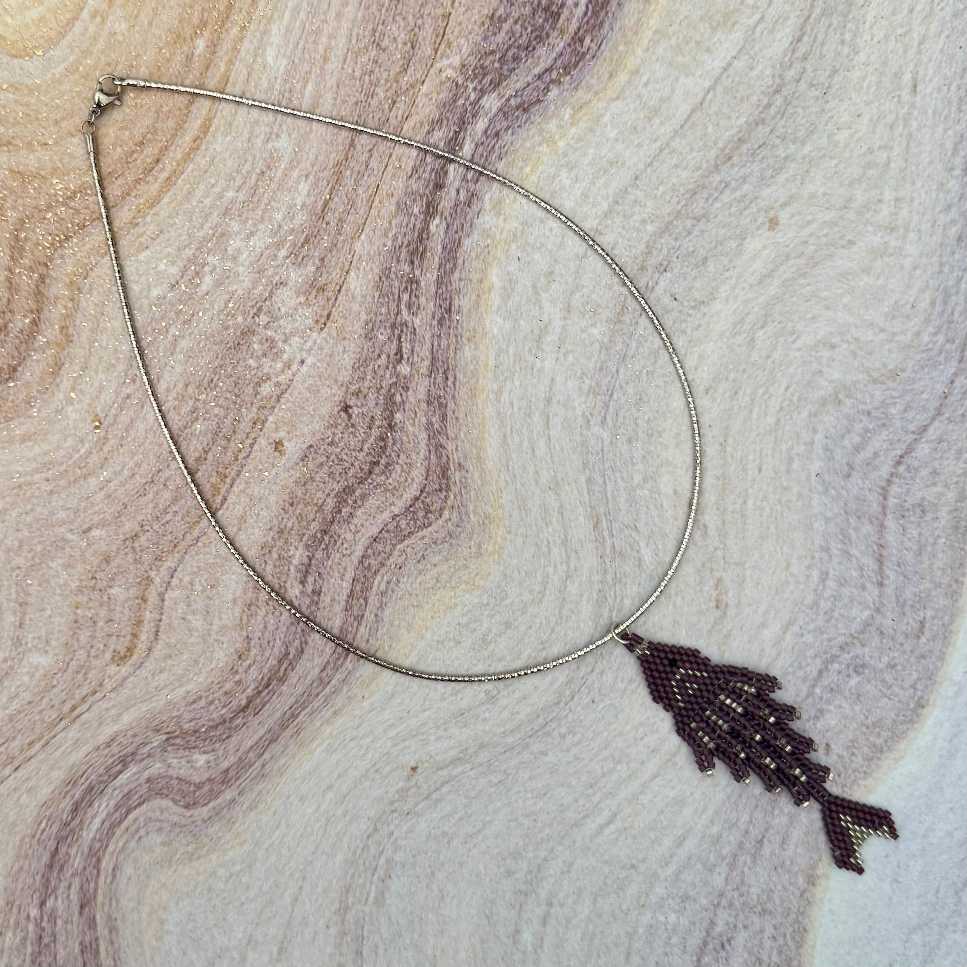 Golden Sand Miyuki Fish Necklace