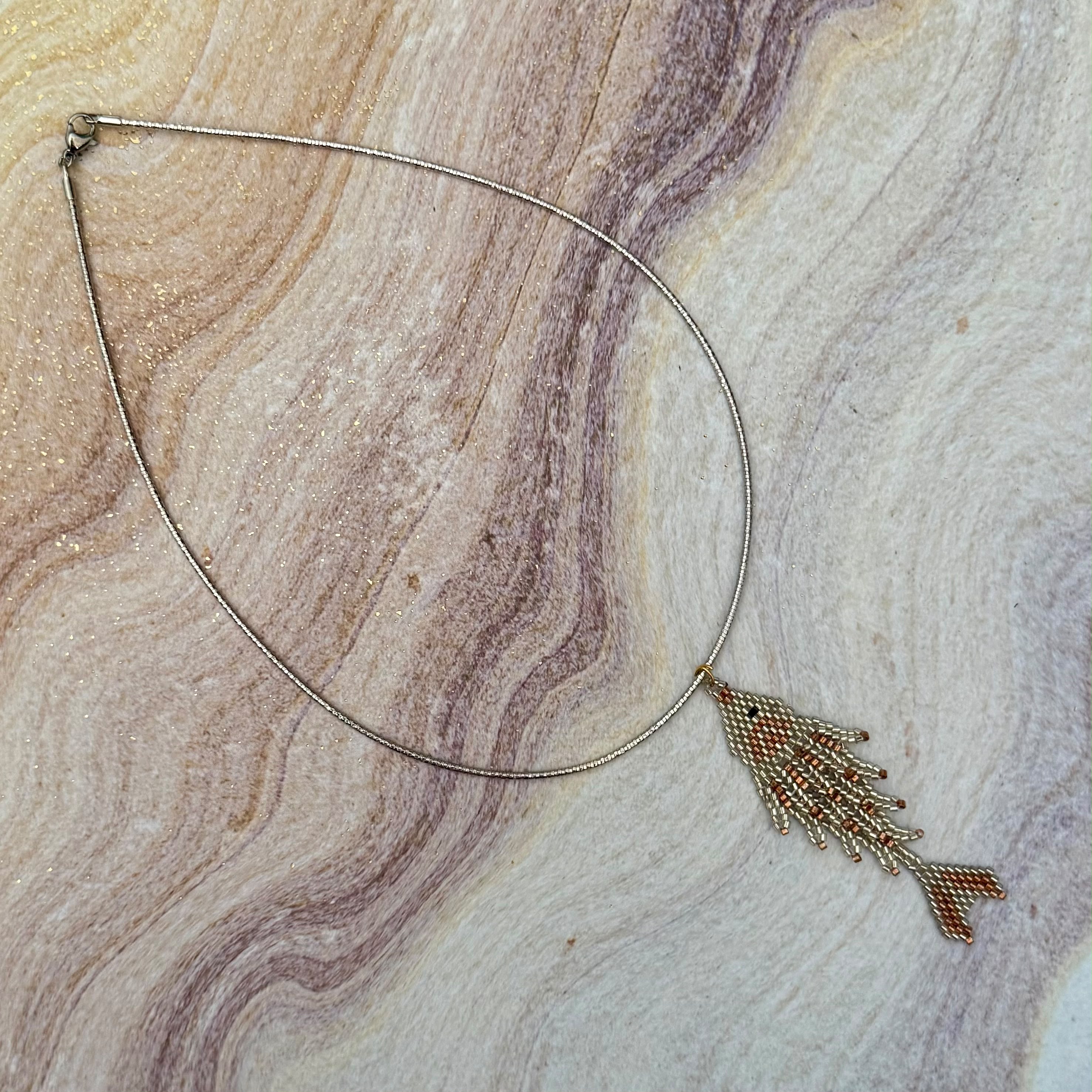 Golden Sand Miyuki Fish Necklace