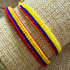 World Cup 2026 Colombia Flag Bracelet. Handwoven Miyuki Beads