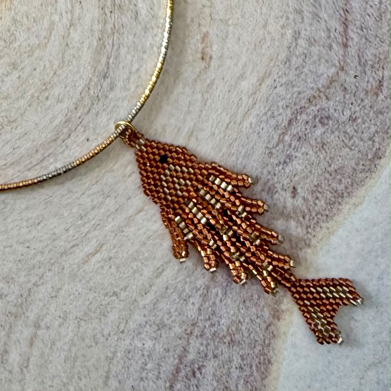 Golden Sand Miyuki Fish Necklace