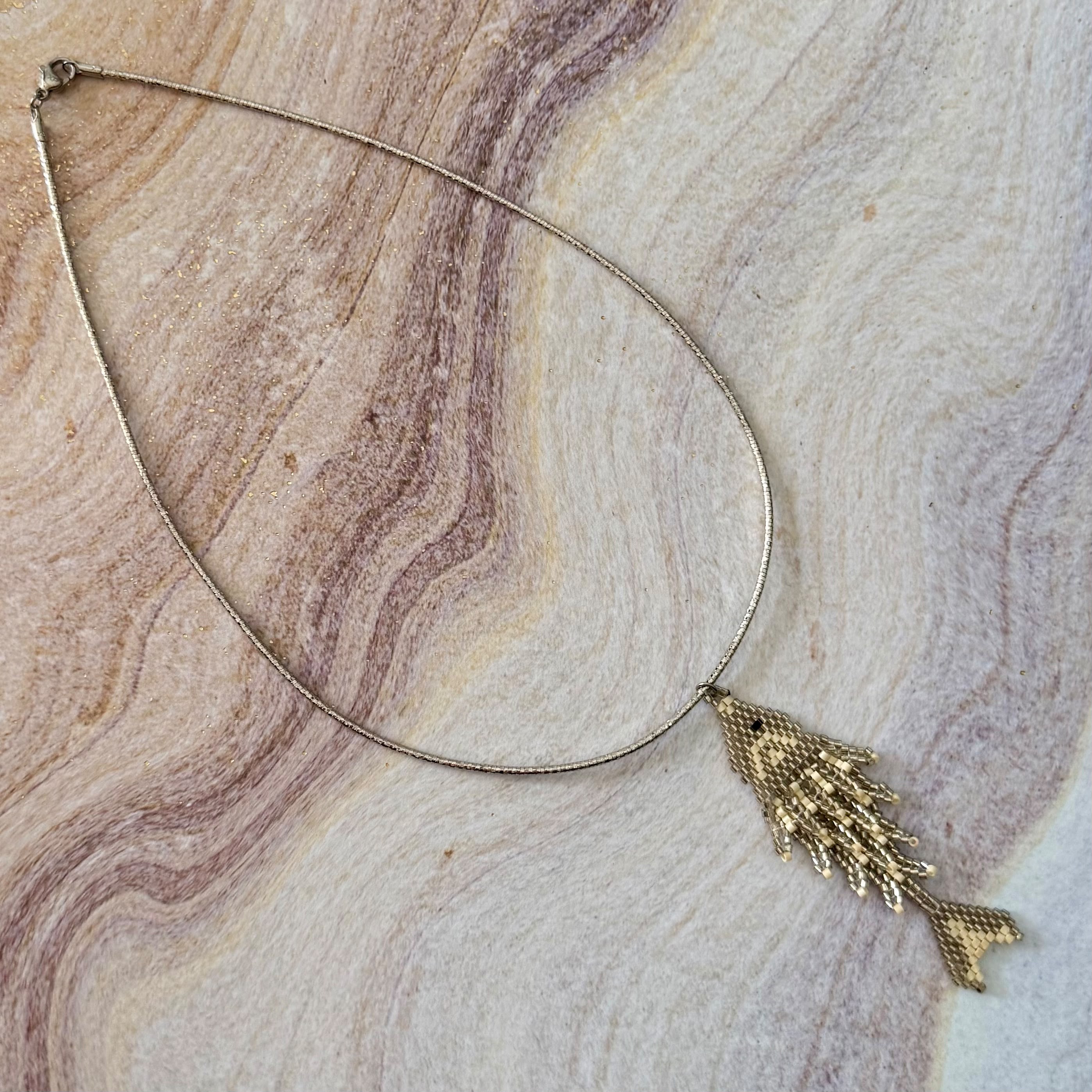 Golden Sand Miyuki Fish Necklace