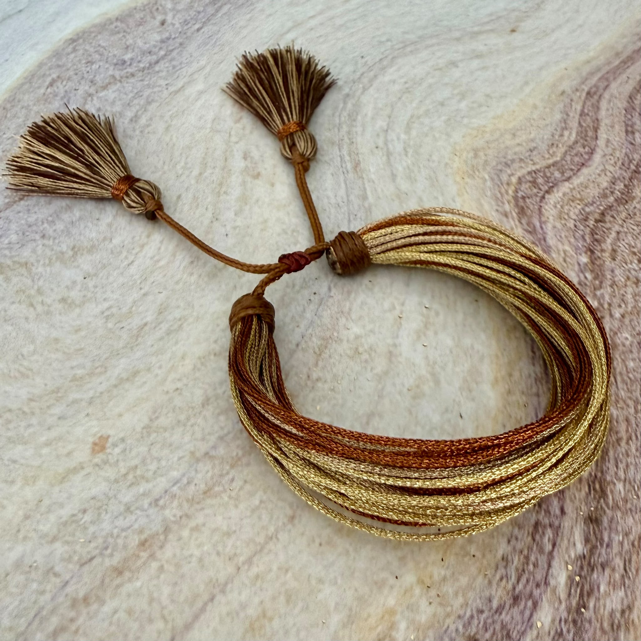 Golden Threads Wrap Bracelet