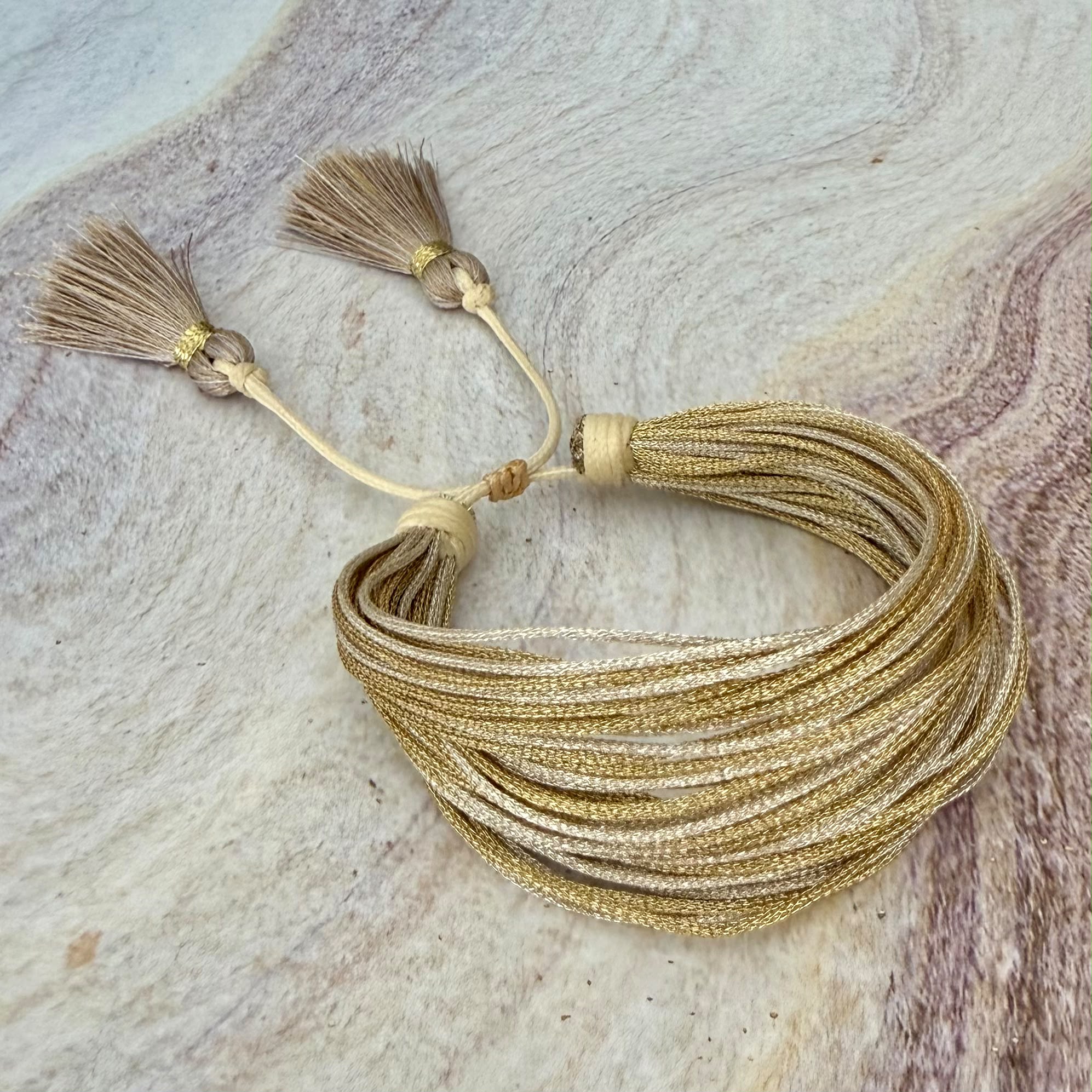 Golden Threads Wrap Bracelet