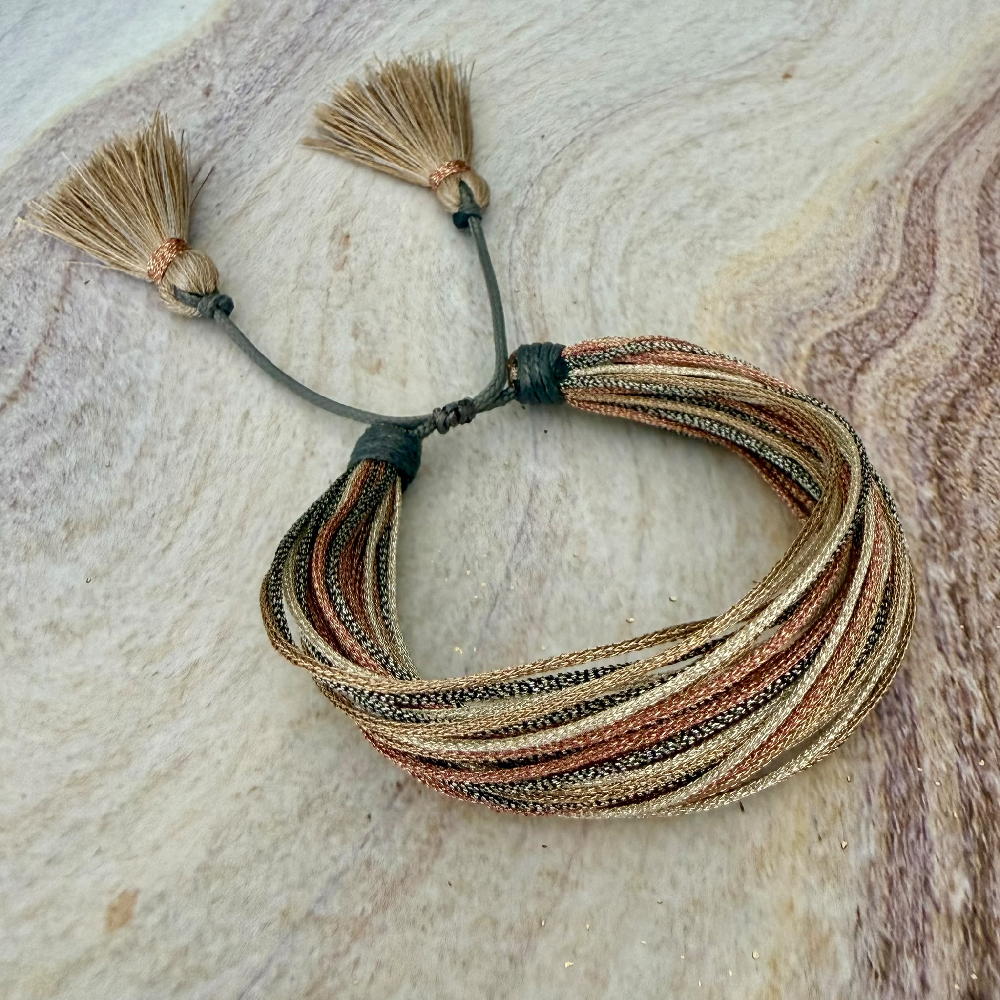 Golden Threads Wrap Bracelet