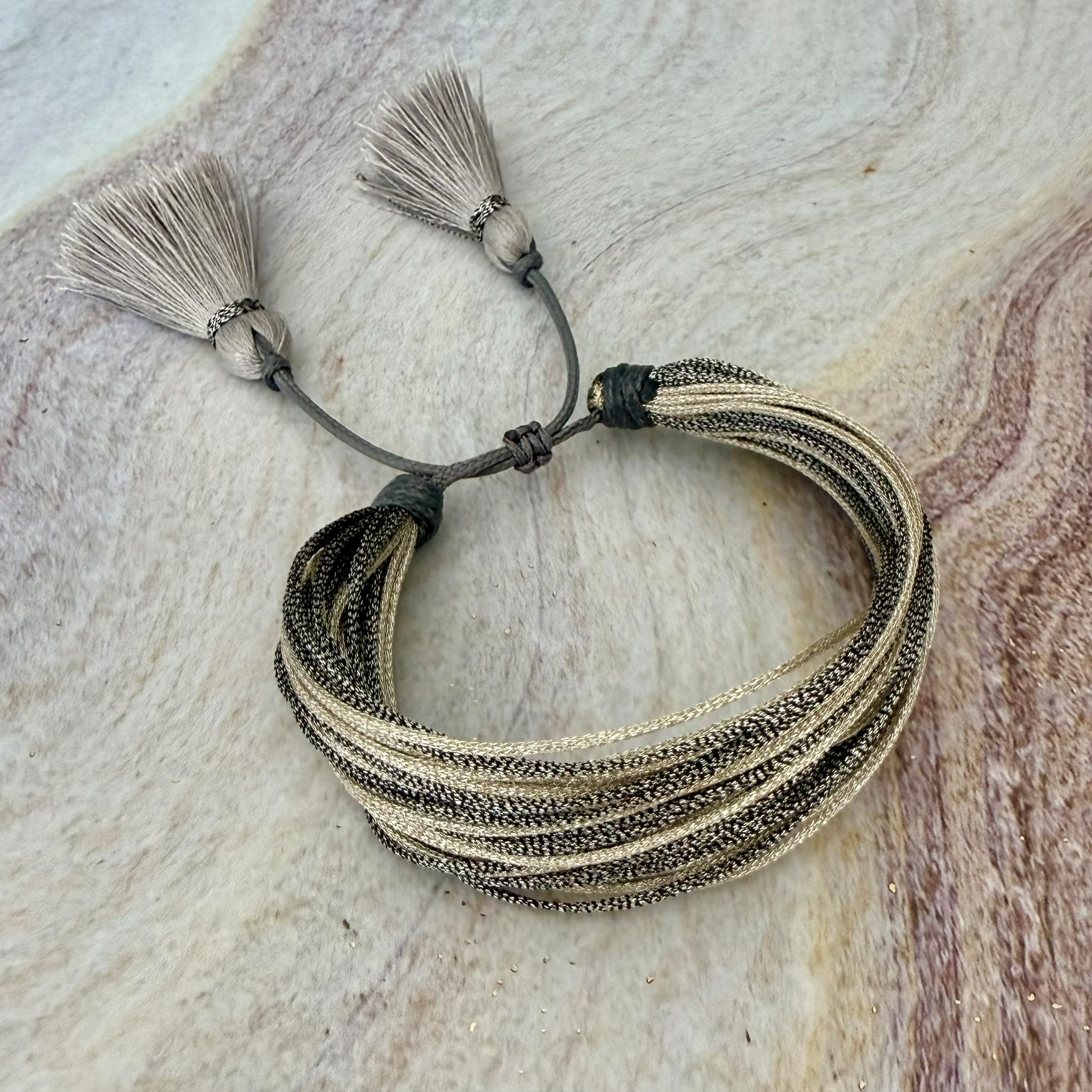 Golden Threads Wrap Bracelet