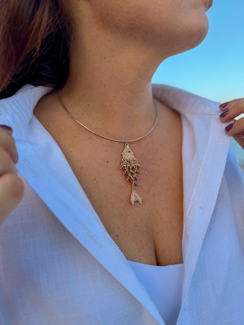 Golden Sand Miyuki Fish Necklace