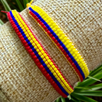 World Cup 2026 Colombia Flag Bracelet. Handwoven Miyuki Beads