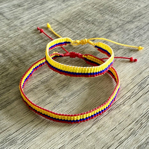Colombia Flag Bracelet. Handwoven Miyuki Beads