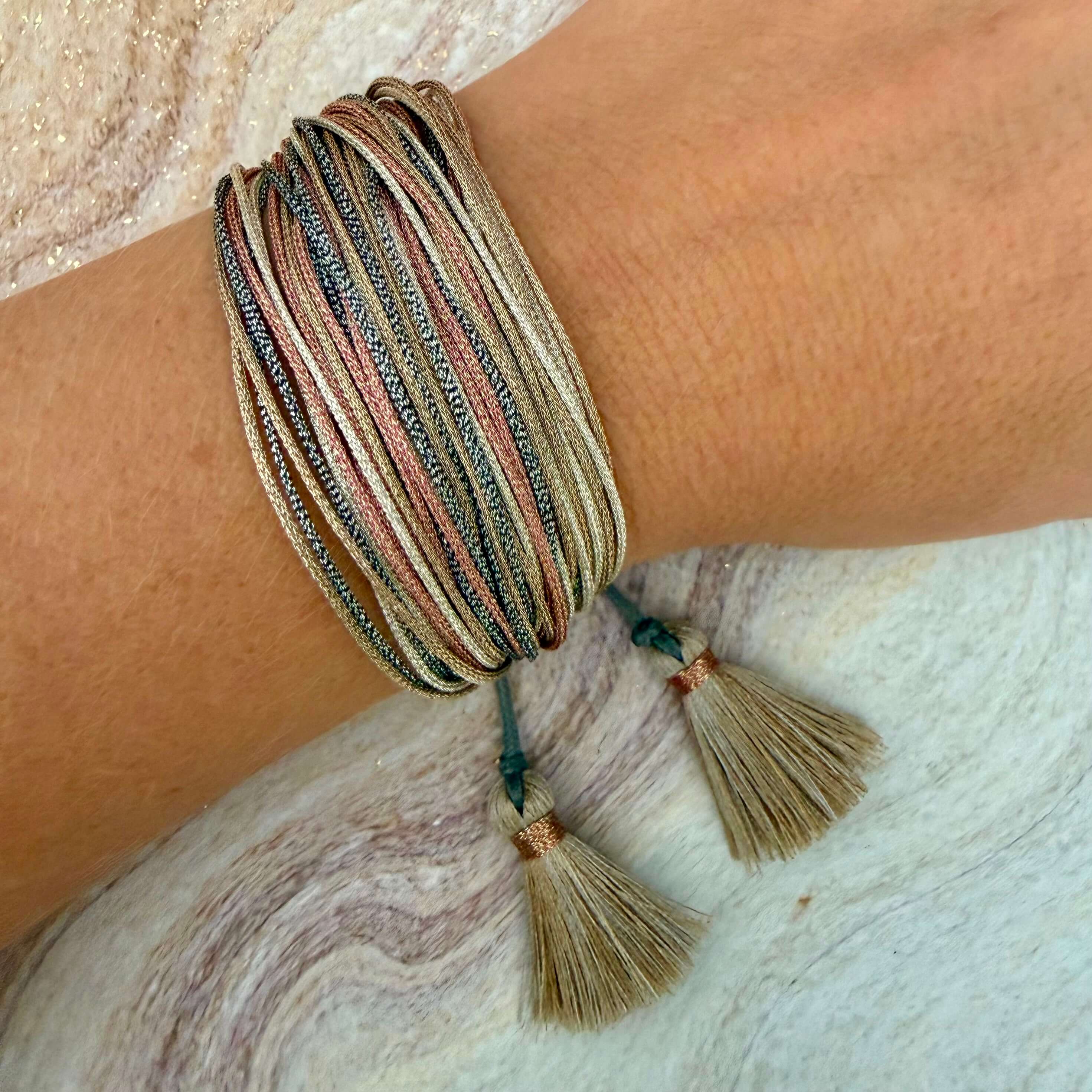 Golden Threads Wrap Bracelet