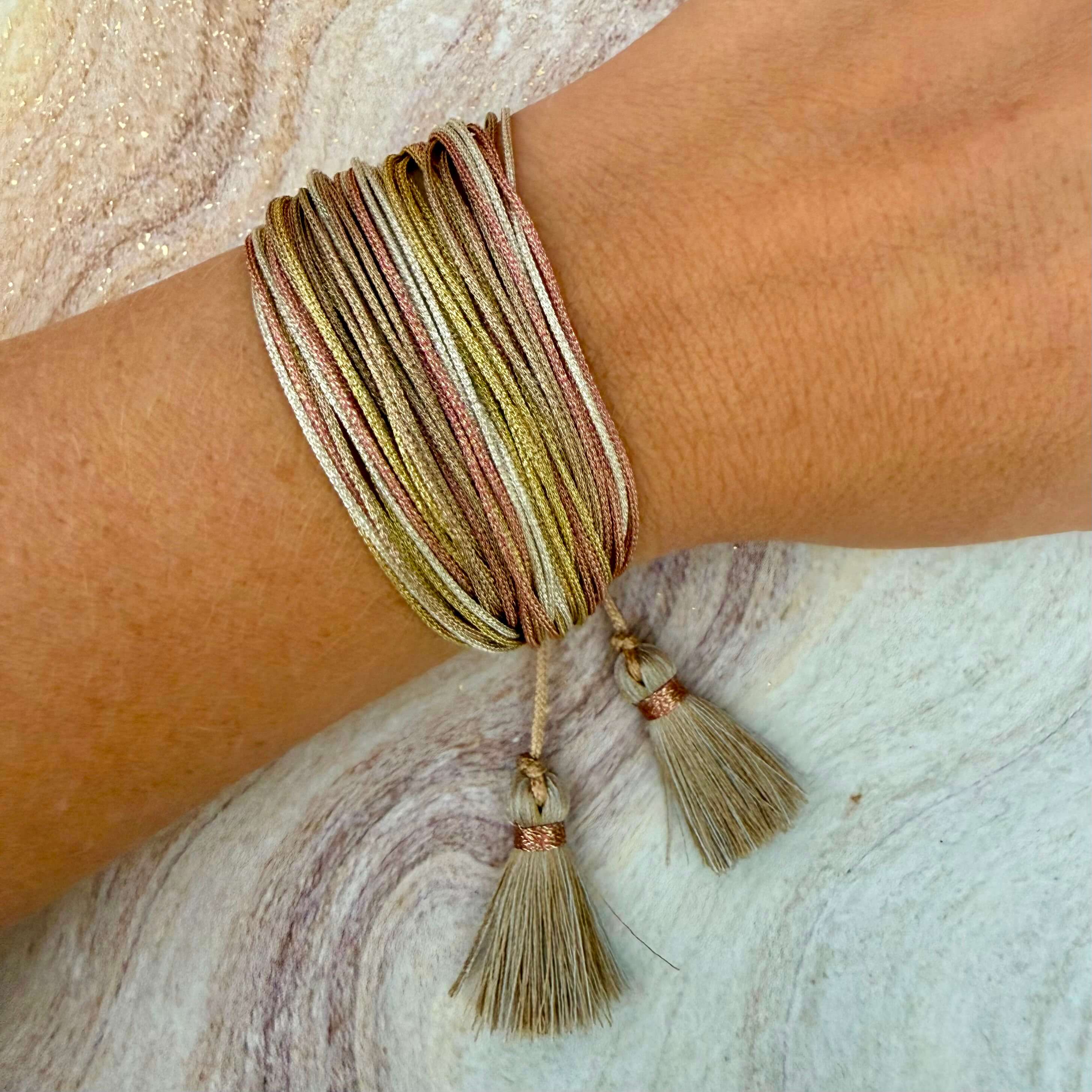 Golden Threads Wrap Bracelet