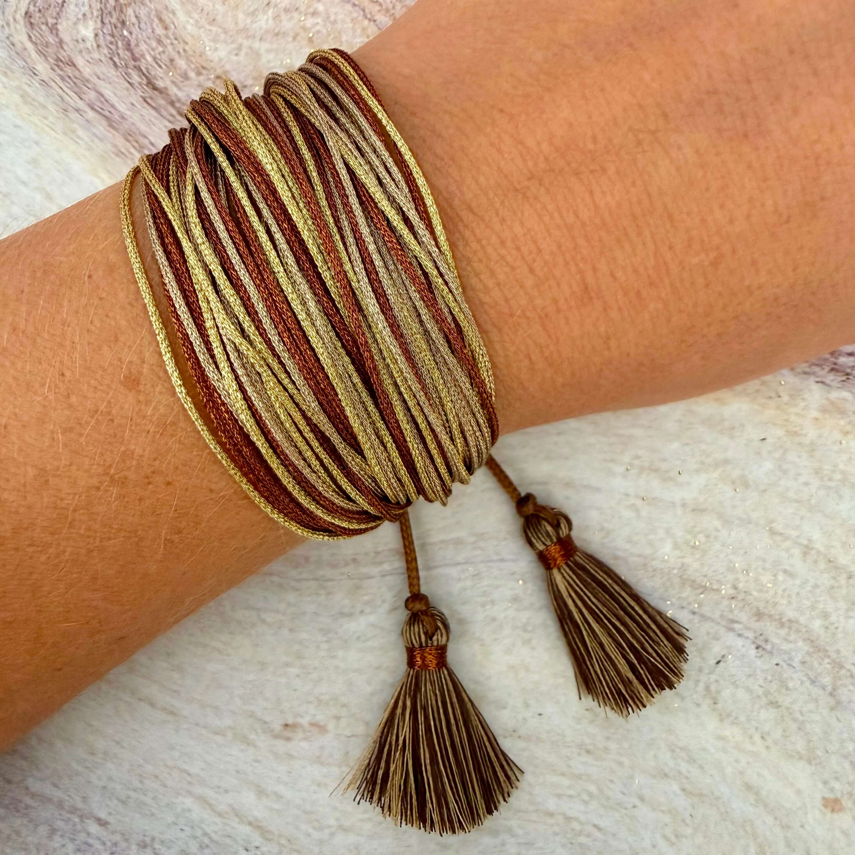 Golden Threads Wrap Bracelet